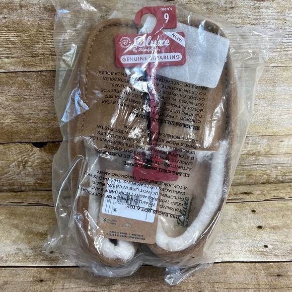 Dluxe Size 9 Mens New Slippers Suede By Dearfoams - Picture 7 of 13